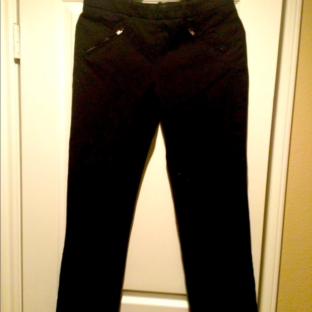 Parallel Black straight leg zipper pocket pants